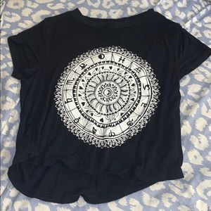 H&M, XS, thin, horoscope designed shirt.